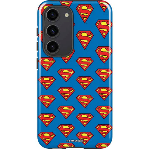 DC Comics Superman Logo Pattern Galaxy S23 Pro Case