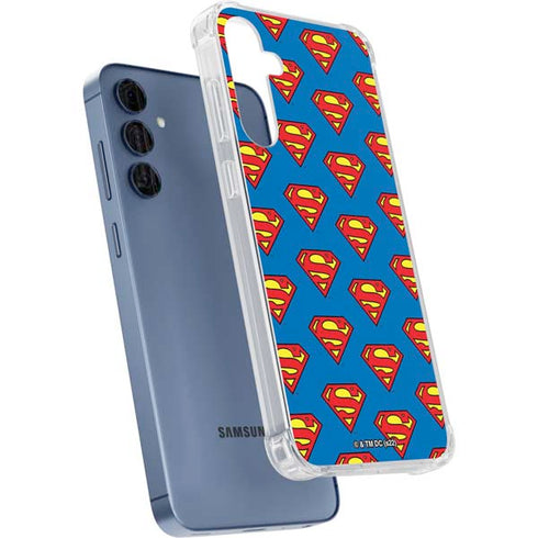 DC Comics Superman Logo Pattern Galaxy S24 Clear Case