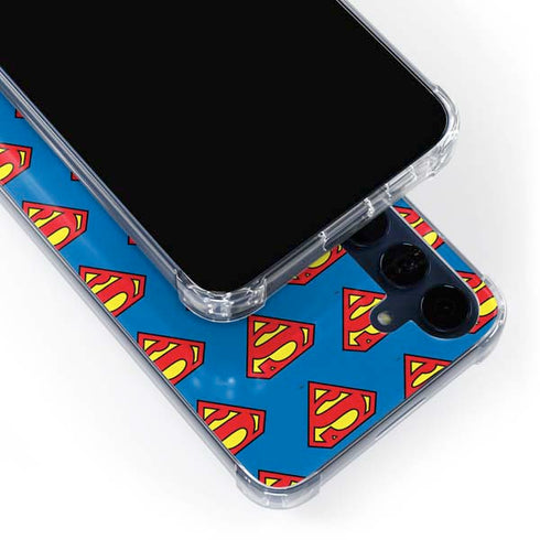 DC Comics Superman Logo Pattern Galaxy S24 Clear Case