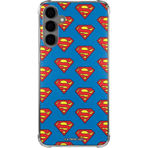 DC Comics Superman Logo Pattern Galaxy S24 Plus Clear Case