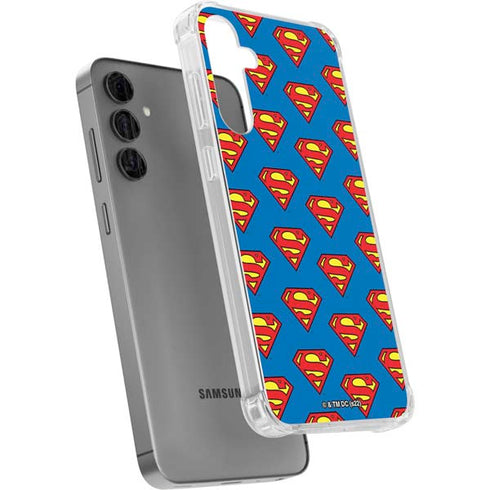 DC Comics Superman Logo Pattern Galaxy S24 Plus Clear Case