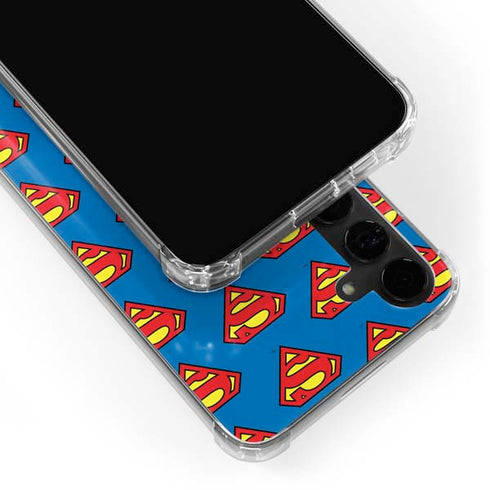 DC Comics Superman Logo Pattern Galaxy S24 Plus Clear Case