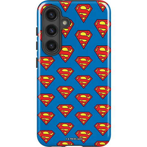DC Comics Superman Logo Pattern Galaxy S24 Plus Impact Case