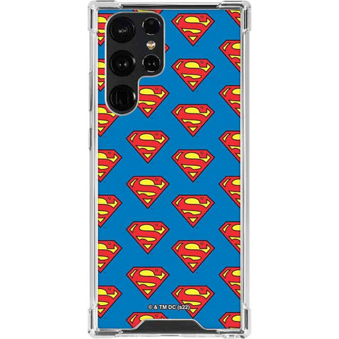 DC Comics Superman Logo Pattern Galaxy S24 Ultra Clear Case