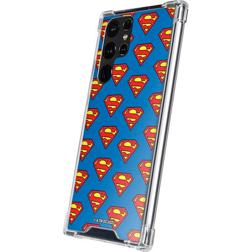 DC Comics Superman Logo Pattern Galaxy S24 Ultra Clear Case
