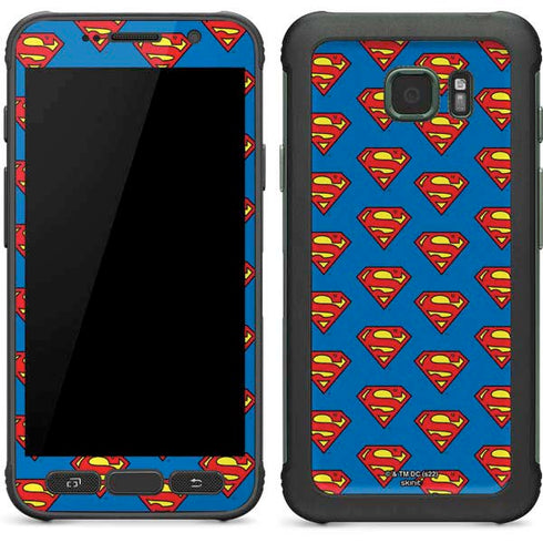 DC Comics Superman Logo Pattern Galaxy S7 Active Skin