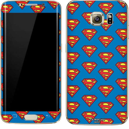 DC Comics Superman Logo Pattern Galaxy S7 Edge Skin