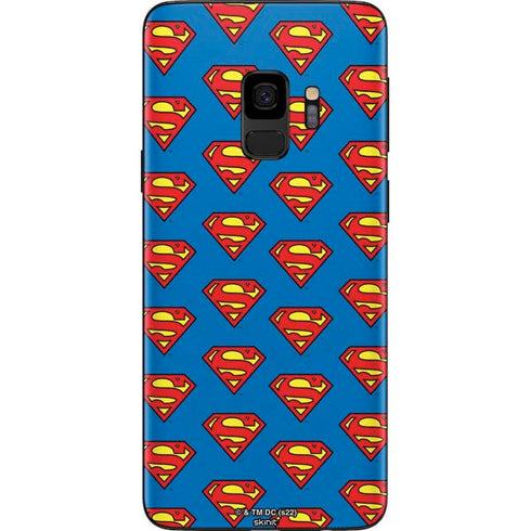 DC Comics Superman Logo Pattern Galaxy S9 Skin