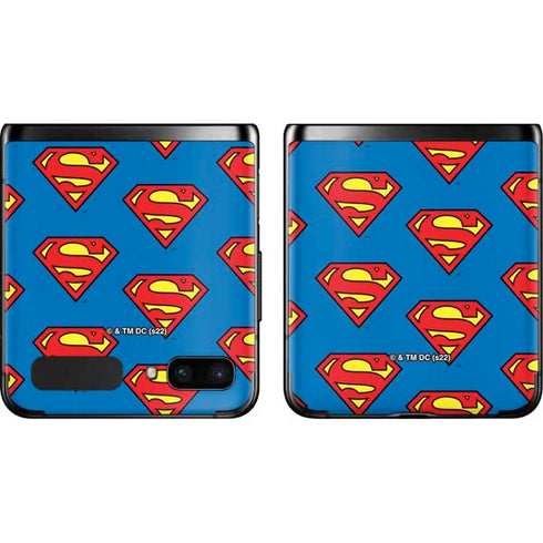 DC Comics Superman Logo Pattern Galaxy Z Flip Skin