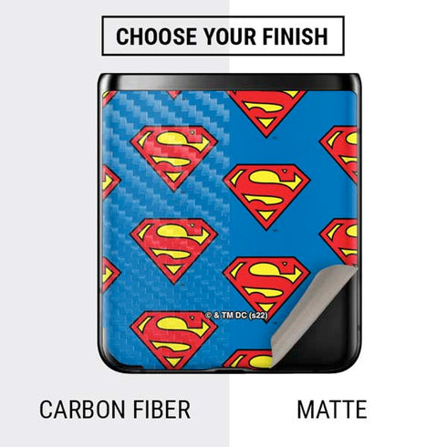 DC Comics Superman Logo Pattern Galaxy Z Flip Skin
