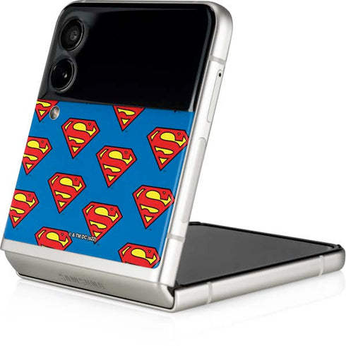 DC Comics Superman Logo Pattern Galaxy Z Flip3 5G Skin