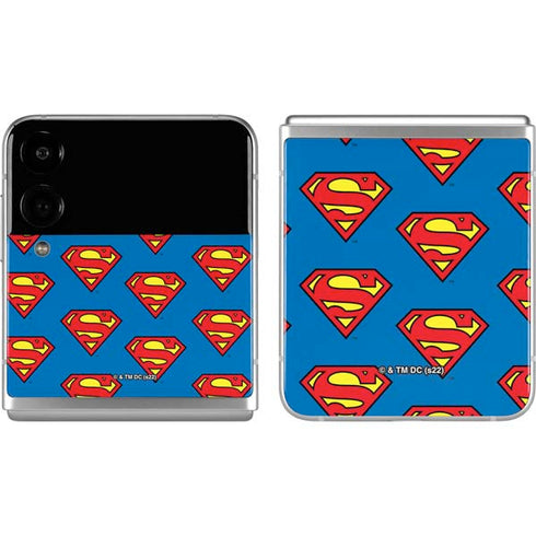 DC Comics Superman Logo Pattern Galaxy Z Flip4 5G Skin