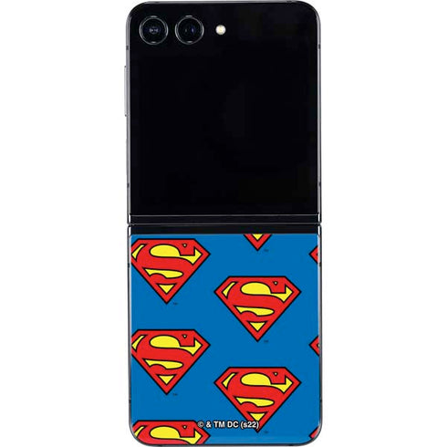 DC Comics Superman Logo Pattern Galaxy Z Flip5 5G Skin