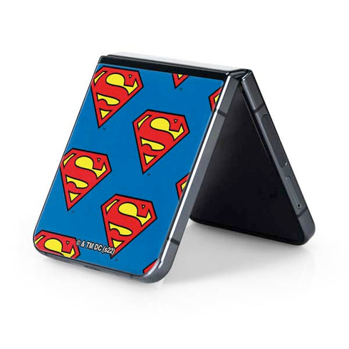 DC Comics Superman Logo Pattern Galaxy Z Flip5 5G Skin