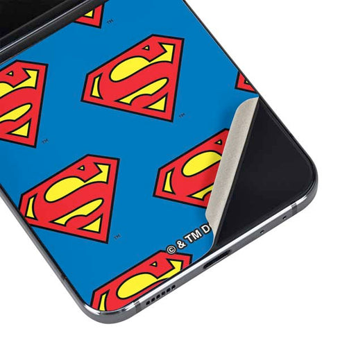 DC Comics Superman Logo Pattern Galaxy Z Flip5 5G Skin