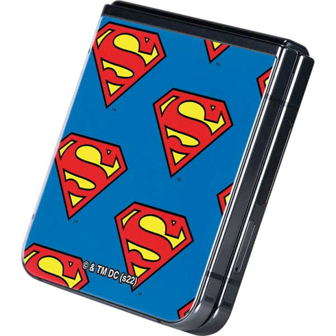 DC Comics Superman Logo Pattern Galaxy Z Flip5 5G Skin