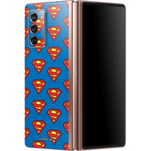 DC Comics Superman Logo Pattern Galaxy Z Fold2 5G Skin
