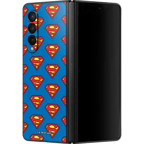 DC Comics Superman Logo Pattern Galaxy Z Fold3 5G Skin