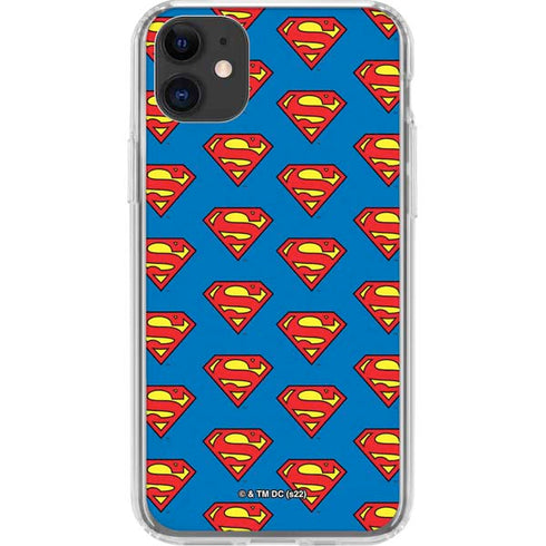 DC Comics Superman Logo Pattern iPhone 11 Clear Case