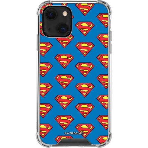 DC Comics Superman Logo Pattern iPhone 13 Clear Case