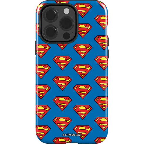DC Comics Superman Logo Pattern iPhone 13 Pro Impact Case
