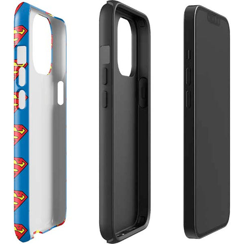 DC Comics Superman Logo Pattern iPhone 13 Pro Max Impact Case