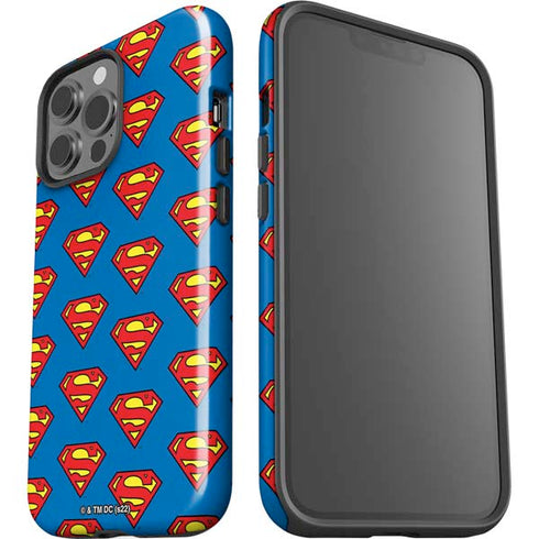 DC Comics Superman Logo Pattern iPhone 13 Pro Max Impact Case