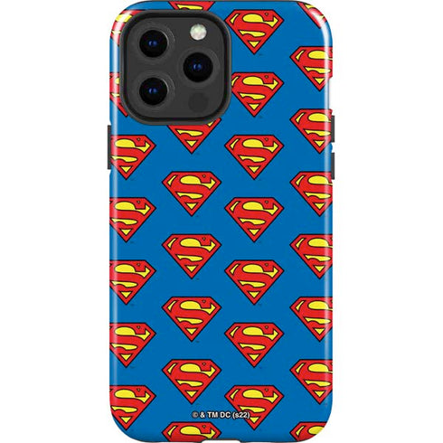 DC Comics Superman Logo Pattern iPhone 13 Pro Max Impact Case