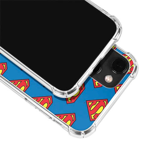 DC Comics Superman Logo Pattern iPhone 14 Clear Case
