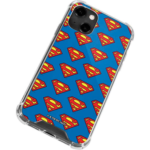 DC Comics Superman Logo Pattern iPhone 14 Clear Case