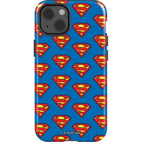 DC Comics Superman Logo Pattern iPhone 14 Impact Case