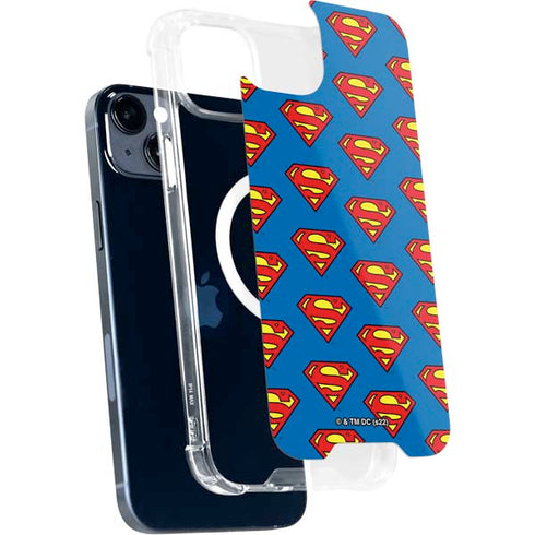 DC Comics Superman Logo Pattern iPhone 15 Plus MagSafe Case