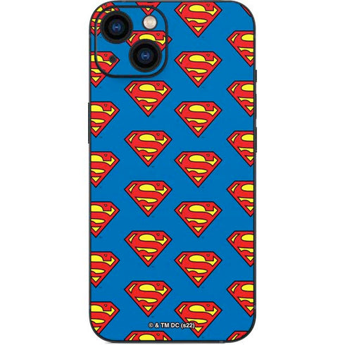 DC Comics Superman Logo Pattern iPhone 14 Plus Skin