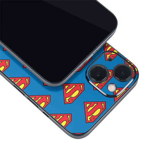DC Comics Superman Logo Pattern iPhone 14 Plus Skin