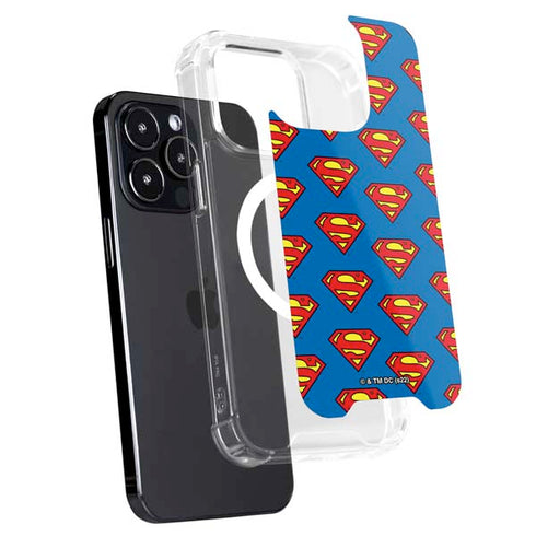 DC Comics Superman Logo Pattern iPhone 15 Pro MagSafe Case