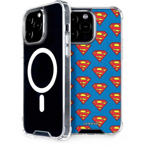 DC Comics Superman Logo Pattern iPhone 15 Pro Max MagSafe Case