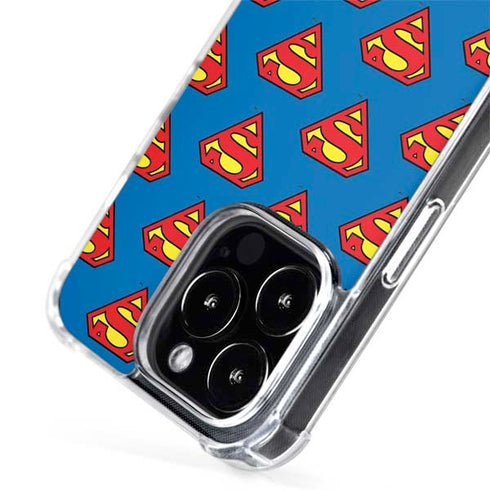 DC Comics Superman Logo Pattern iPhone 15 Pro Max MagSafe Case