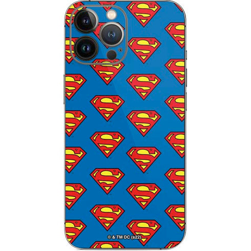 DC Comics Superman Logo Pattern iPhone 14 Pro Max Skin