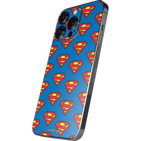 DC Comics Superman Logo Pattern iPhone 14 Pro Max Skin