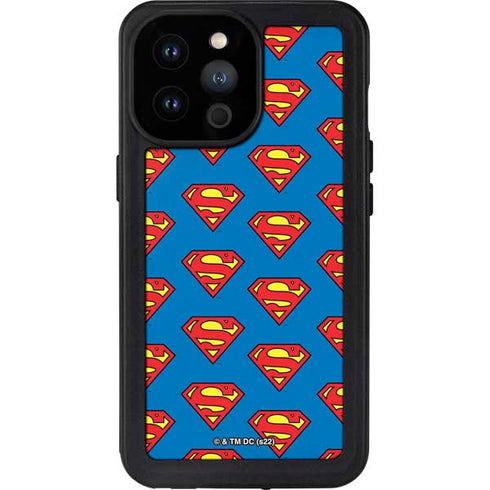 DC Comics Superman Logo Pattern iPhone 14 Pro Max Waterproof Case
