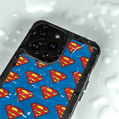 DC Comics Superman Logo Pattern iPhone 14 Pro Max Waterproof Case