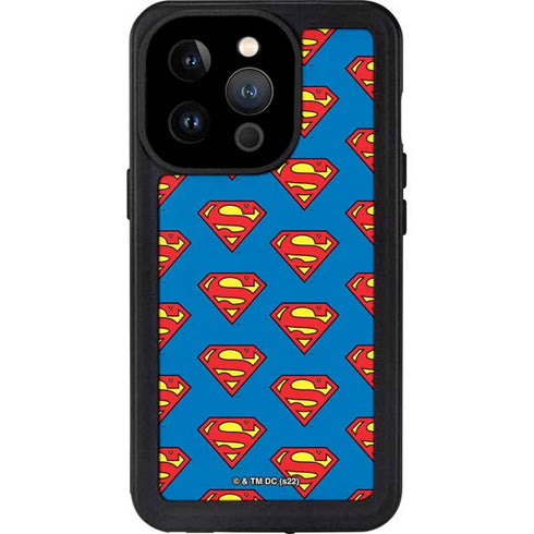 DC Comics Superman Logo Pattern iPhone 14 Pro Waterproof Case