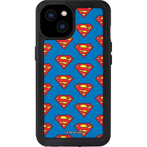 DC Comics Superman Logo Pattern iPhone 15 Plus Waterproof Case