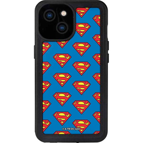 DC Comics Superman Logo Pattern iPhone 15 Waterproof Case