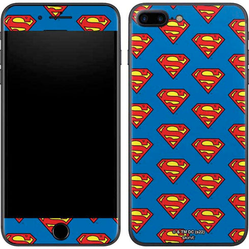 DC Comics Superman Logo Pattern iPhone 8 Plus Skin