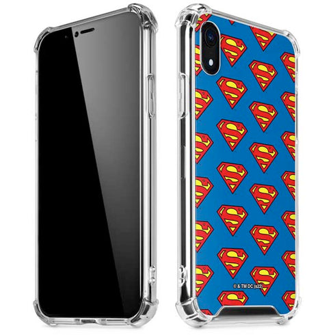 DC Comics Superman Logo Pattern iPhone XR Clear Case