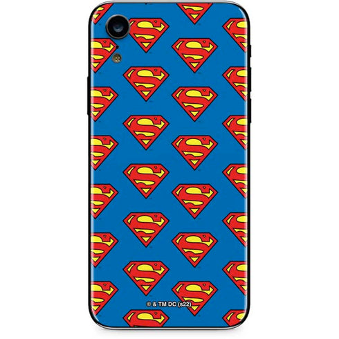 DC Comics Superman Logo Pattern iPhone XR Skin