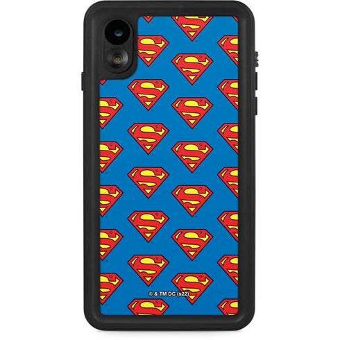 DC Comics Superman Logo Pattern iPhone XR Waterproof Case