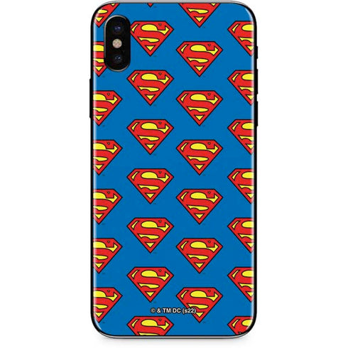 DC Comics Superman Logo Pattern iPhone XS Max Skin