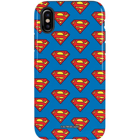 DC Comics Superman Logo Pattern iPhone XS Pro Case
